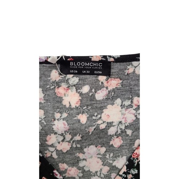 BloomChic Peplum Top Plus size 26 Surplice Neckline Gathered Waist Flora… - Picture 3 of 7